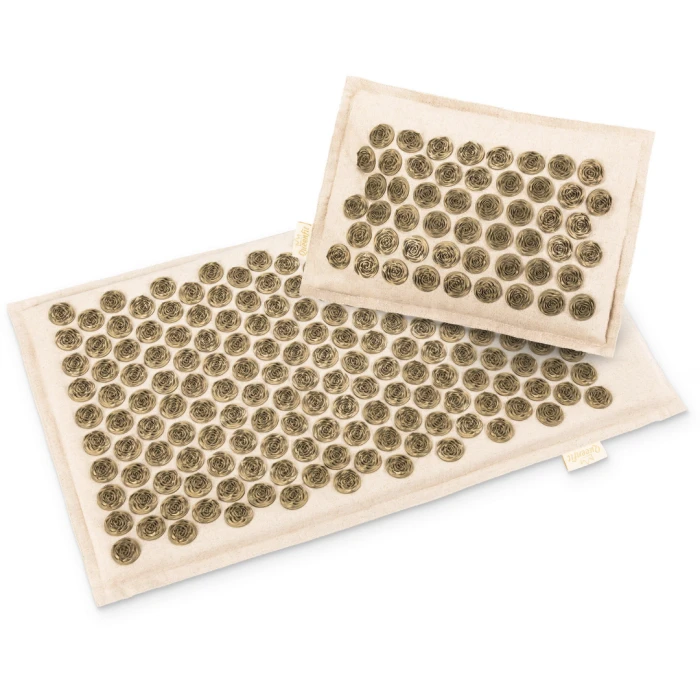 Килимок акупунктурний з подушкою Gymtek Queenfit беж