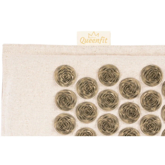 Килимок акупунктурний з подушкою Gymtek Queenfit беж