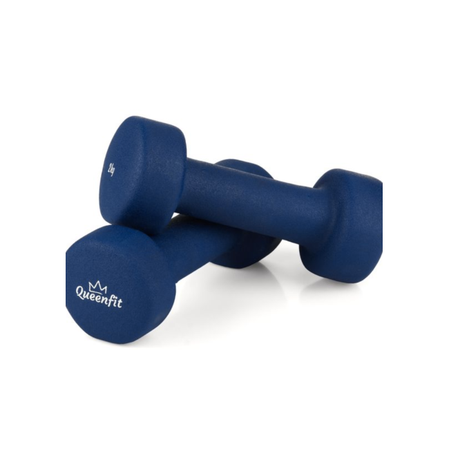 Гантели для фитнеса неопреновые Queenfit 2х2кг темно-синий