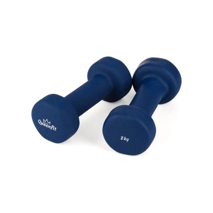 Гантелі для фітнесу неопренові Queenfit 2х2кг темно-синій