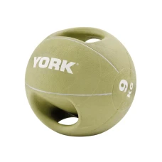 М'яч медбол 9кг York Fitness із двома ручками зелений