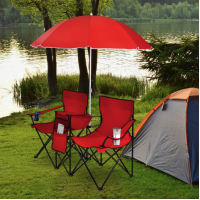 Комплект раскладных стульев Costway Parma с зонтиком красный