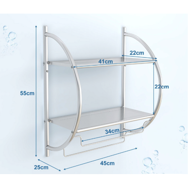 Настенная полка для ванной комнаты с держателем для полотенец