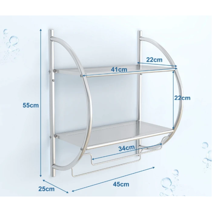Настенная полка для ванной комнаты с держателем для полотенец