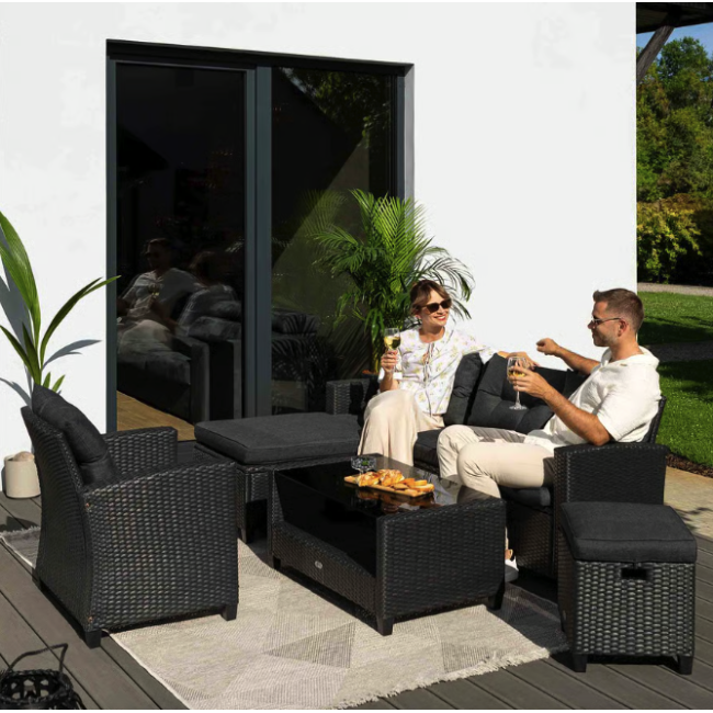 Комплект садових меблів Di Volio Dalmia сірий/графітовий