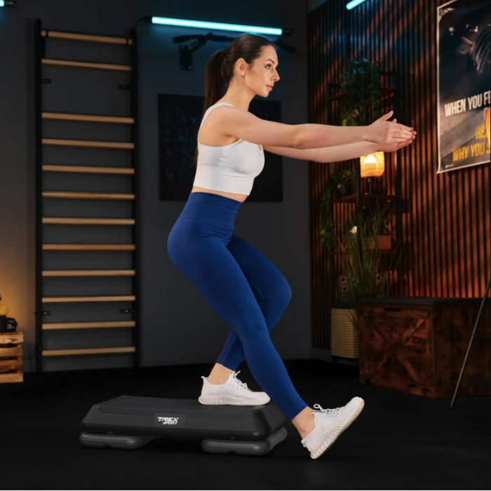 Степ платформа Trex Sport TX-038PAS к аэробике 3-уровневая черная
