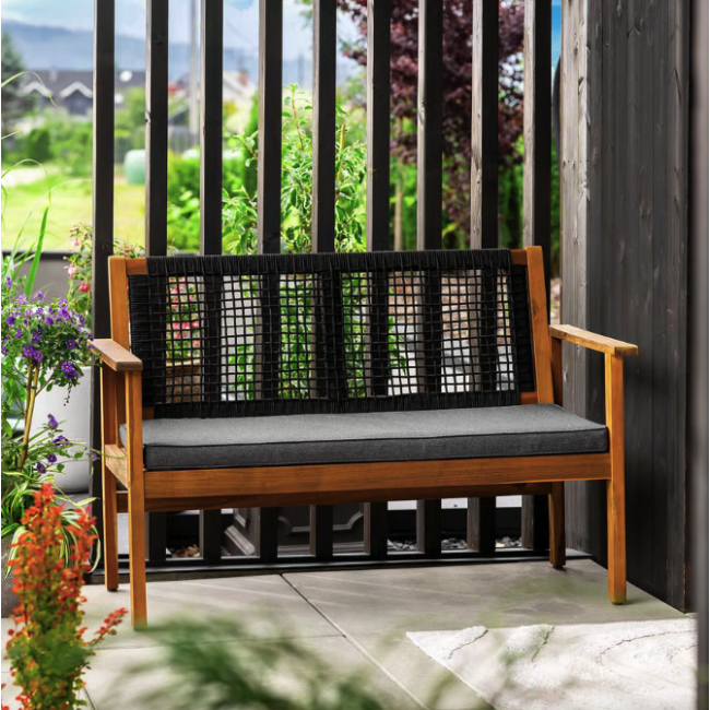 Садовая скамейка Di Volio Teracina со спинкой черный