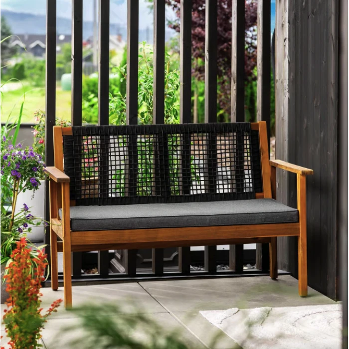 Садовая скамейка Di Volio Teracina со спинкой черный