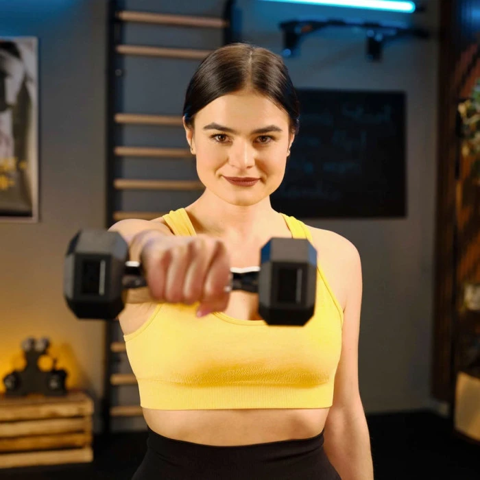 Гантеля шестигранная прорезиненная TX-125RD Trex Sport 12,5кг