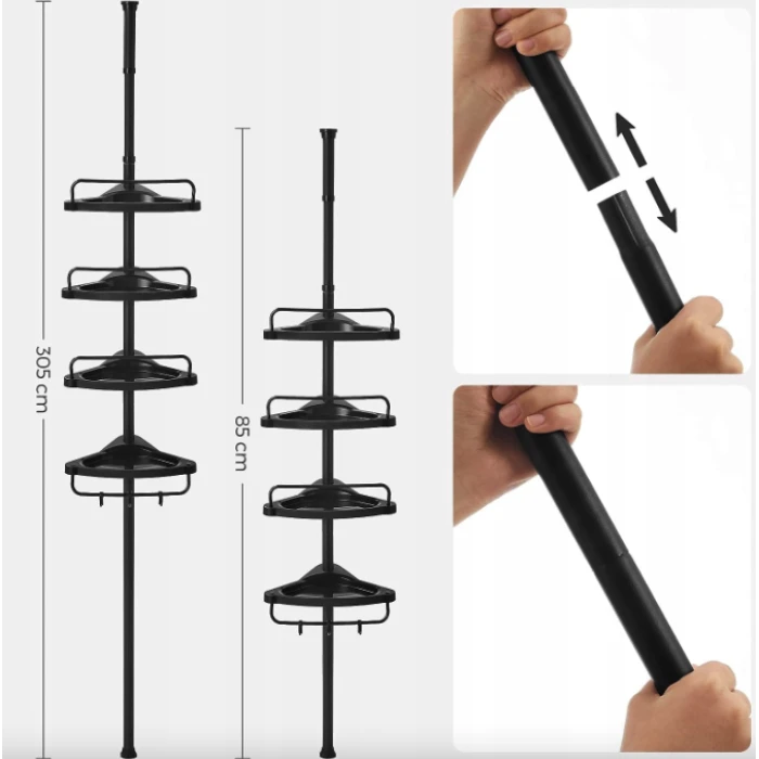 Угловая полка Leobert Siri телескопическая для ванной комнаты