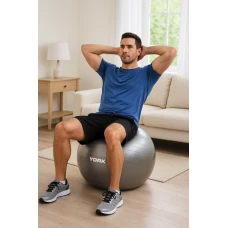 Фітбол York Fitness 75см сірий + насос