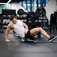 Масажний ролик Gymtek для йоги та фітнесу EVA 33*14см чорний