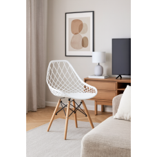 Стілець Leobert Sakai з дерев'яними ніжками ажурна спинка білий