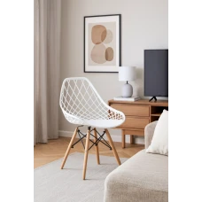 Стул Leobert Sakai с деревянными ножками ажурная белый спинка