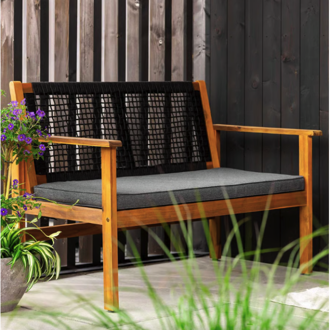 Садовая скамейка Di Volio Teracina со спинкой черный