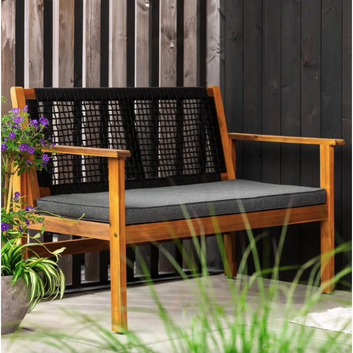 Садовая скамейка Di Volio Teracina со спинкой черный