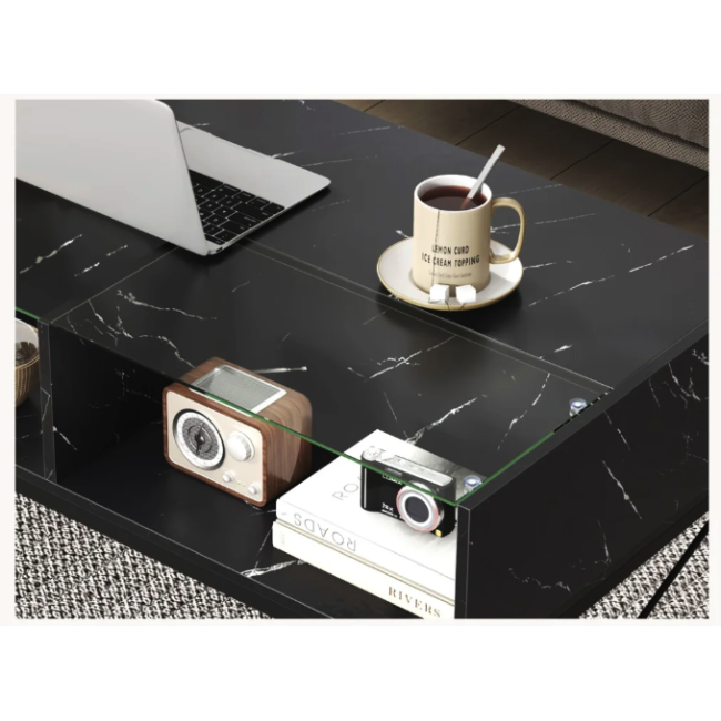 Журнальный стол Costway Moderne с подсветкой черный