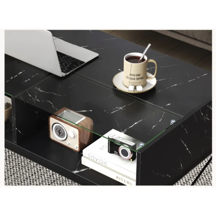 Журнальний стіл Costway Moderne з підсвіткою чорний