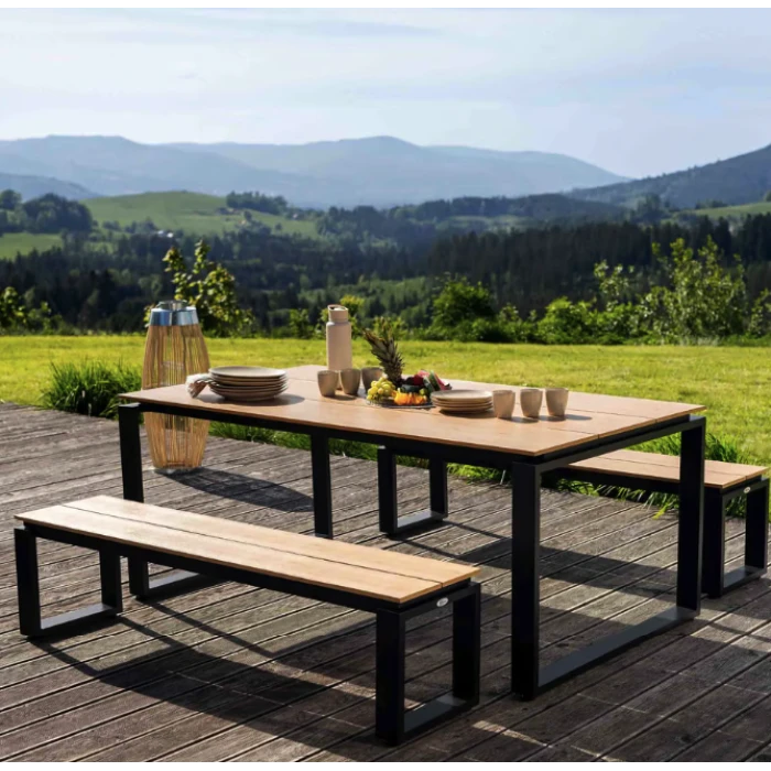 Набір садових меблів Di Volio Trento стіл + 2 лавки бежевий