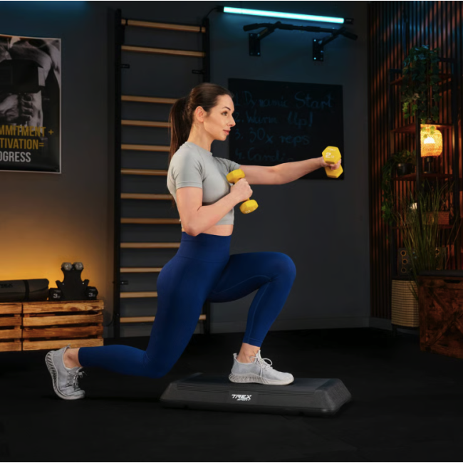 Степ платформа Trex Sport TX-038PAS к аэробике 3-уровневая черная