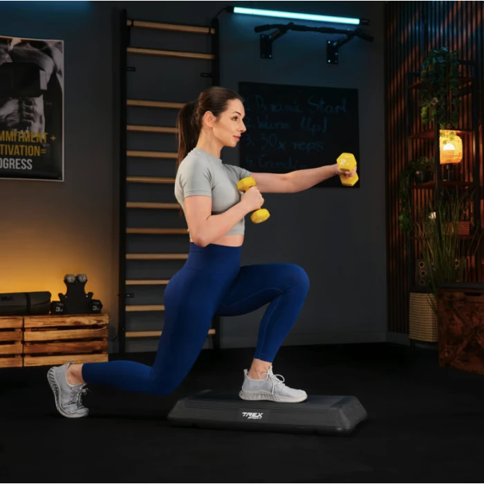 Степ платформа Trex Sport TX-038PAS к аэробике 3-уровневая черная