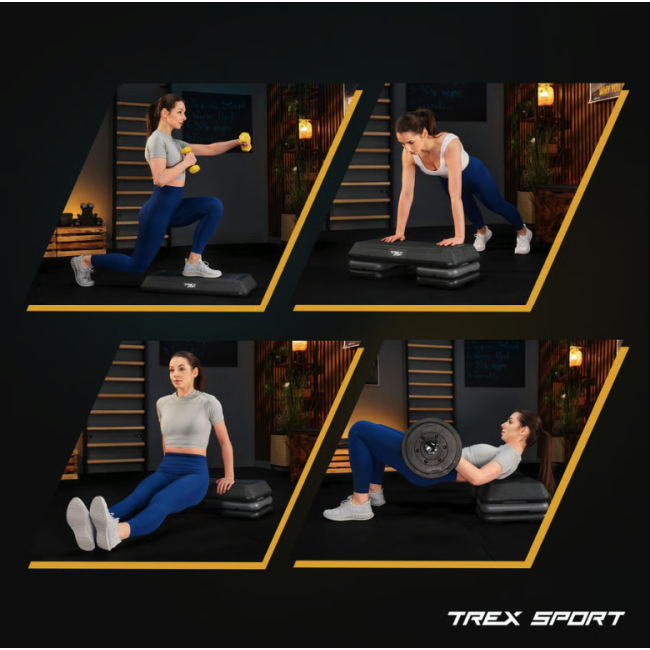 Степ платформа Trex Sport TX-038PAS к аэробике 3-уровневая черная