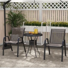 Комплект садовых стульев Costway Patio с подлокотниками серый