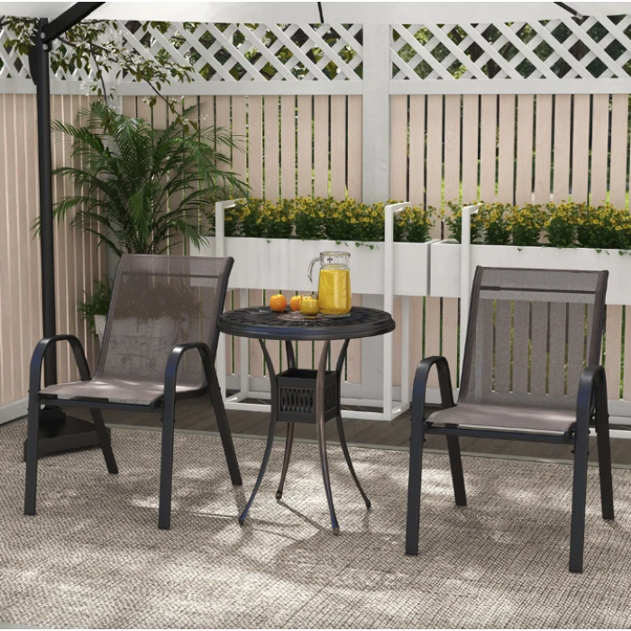 Комплект садовых стульев Costway Patio с подлокотниками серый