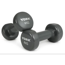 Гантелі для фітнесу вінілові круглі York Fitness 2х4кг сірий