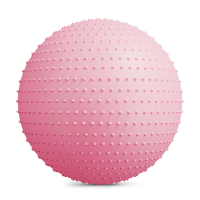 Фітбол масажний Hop-Sport 65см рожевий + насос