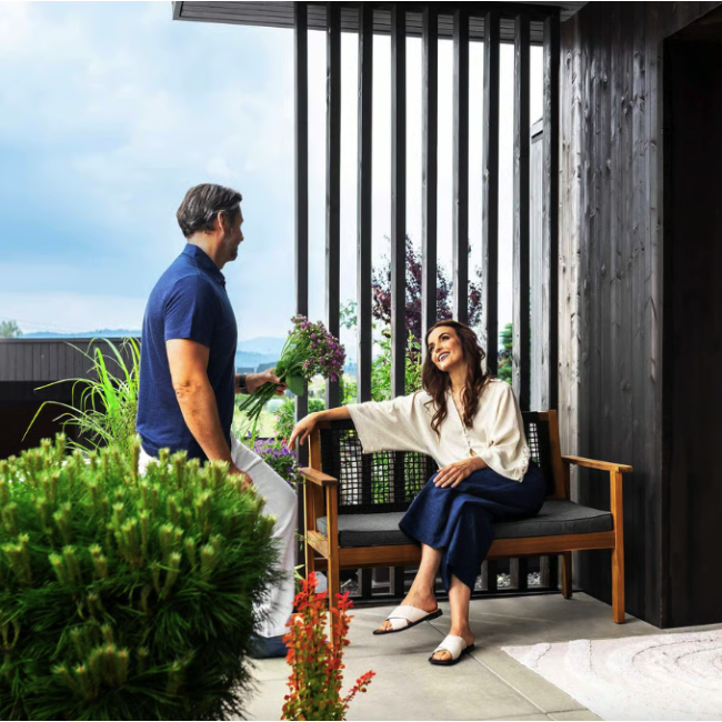 Садовая скамейка Di Volio Teracina со спинкой черный