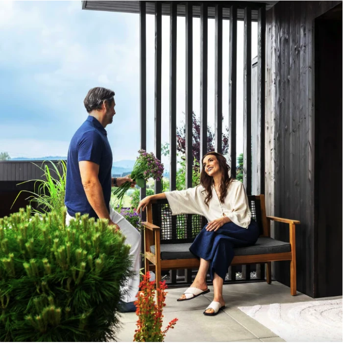 Садовая скамейка Di Volio Teracina со спинкой черный