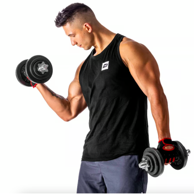 Гантели металлические Hop-Sport 2х15кг с удлиненным грифом