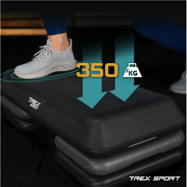 Степ платформа Trex Sport TX-038PAS к аэробике 3-уровневая черная