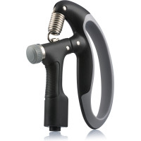 Еспандер регульований Gymtek 10-100кг з лічильником сіро-чорний