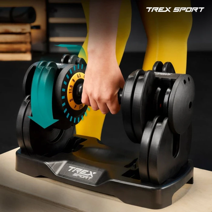 Гантель розбірна регульована Trex Sport 2-11,5кг чорний