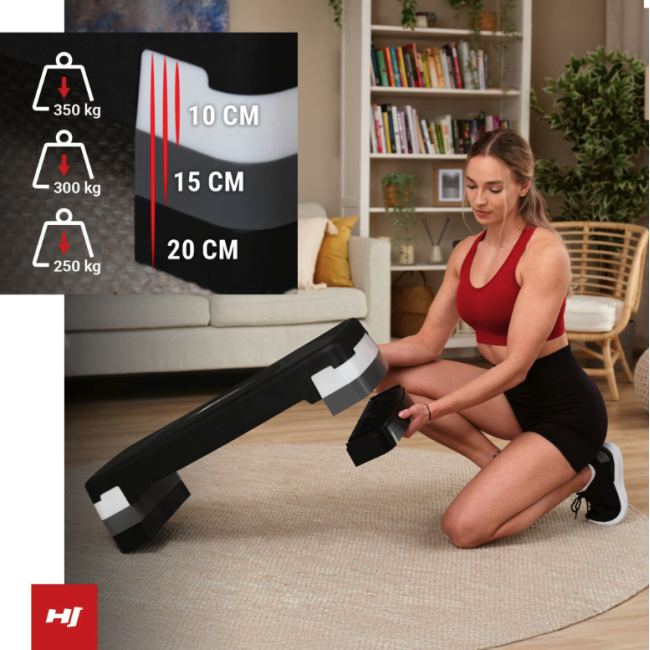 Степ платформа Hop-Sport HS-PP033AS черно-белая