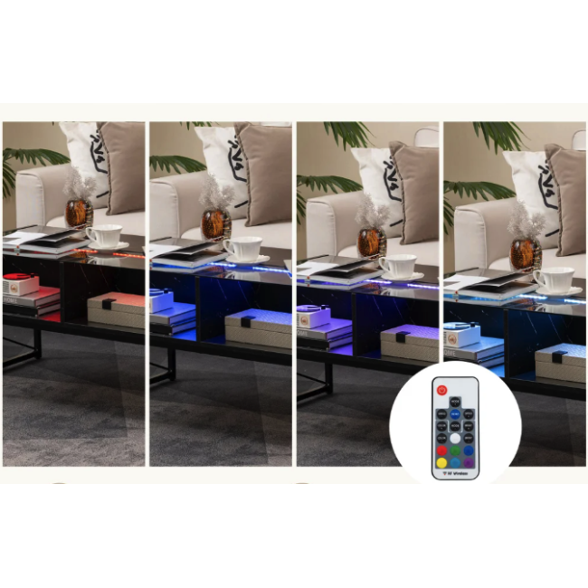 Журнальный стол Costway Moderne с подсветкой черный