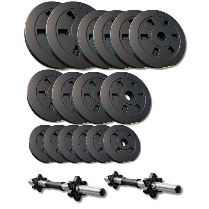 Набір композитних дисків Besport PowerPro 59кг для гантелей та штанг + 2 грифа