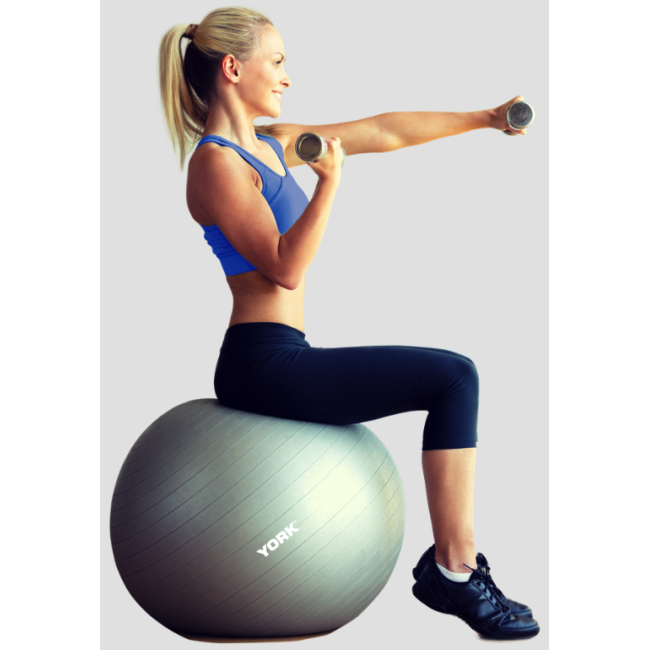 Фітбол York Fitness 75см сірий + насос