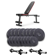 Набір Elitum Titan гантелі 2х31кг з лавою HS-1010 Pro