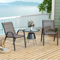 Комплект садовых стульев Costway Patio с подлокотниками серый