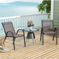 Комплект садовых стульев Costway Patio с подлокотниками серый