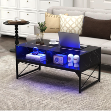 Журнальный стол Costway Moderne с подсветкой черный