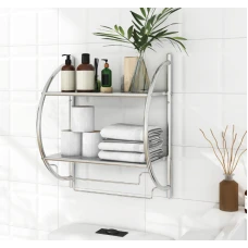 Настінна полиця для ванної кімнати з тримачем для рушників