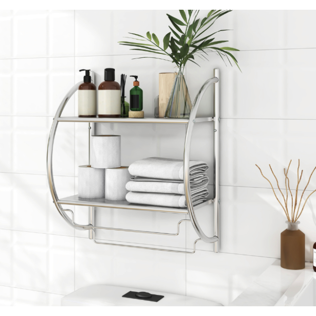 Настенная полка для ванной комнаты с держателем для полотенец