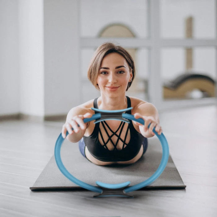 Кільце для пілатесу Gymtek армоване скловолокно 38см блакитний