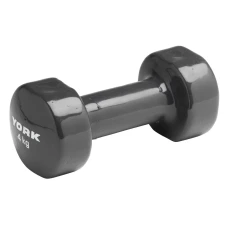 Гантелі для фітнесу вінілові круглі York Fitness 2х4кг сірий