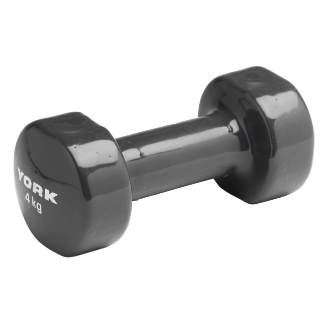 Гантелі для фітнесу вінілові круглі York Fitness 2х4кг сірий