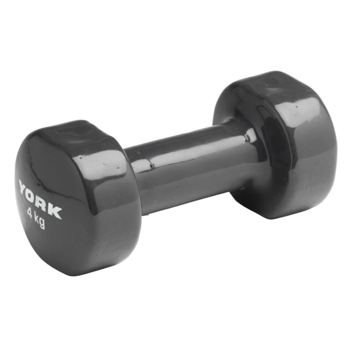 Гантелі для фітнесу вінілові круглі York Fitness 2х4кг сірий